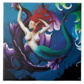 マーメイドパープルドラゴンフレンドシップファンタジー タイル (正面)