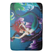 マーメイドパープルドラゴンフレンドシップファンタジー バスマット (正面縦)