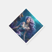 マーメイドパープルヘア スタンダードカクテルナプキン (角)