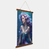 マーメイドパープルヘア 吊り下げ型タペストリー (傾斜あり)