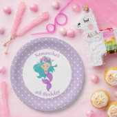 マーメイドパール – 海ジュエル誕生日 ペーパープレート (パーティー)