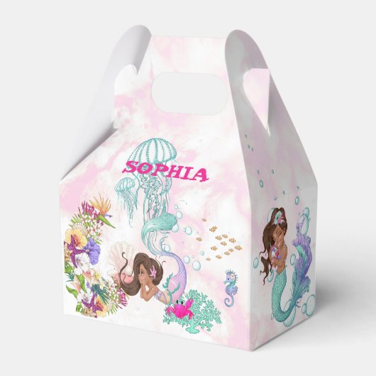 マーメイドヒトデかわいいパーソナルピンク濃い髪 フェイバーボックス (正面サイド)