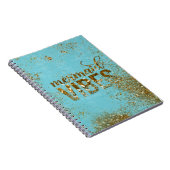 マーメイドビベス – 金ゴールドグリッタータイポグラフィオンティール(緑がかった色) ノートブック (右側)