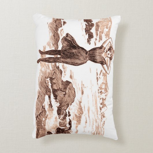 マーメイドビーチギブソンガールビクトリアンアンティーク アクセントクッション (裏面(縦))