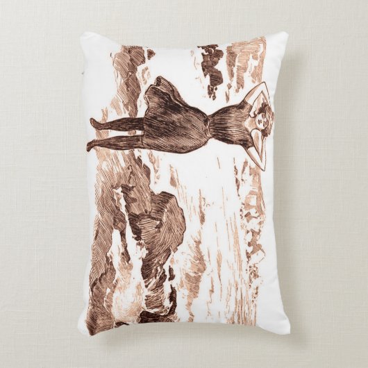 マーメイドビーチギブソンガールビクトリアンアンティーク アクセントクッション (正面(垂直))