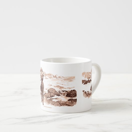 マーメイドビーチギブソンガールビクトリアンアンティーク エスプレッソカップ (正面右)