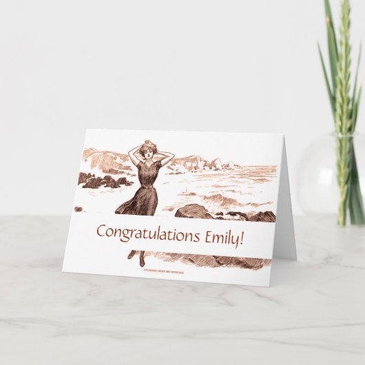 マーメイドビーチギブソンガールビクトリアンアンティーク カード (正面)