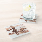 マーメイドビーチギブソンガールビクトリアンアンティーク ガラスコースター (アングル)