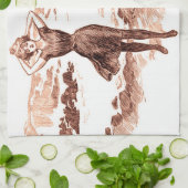 マーメイドビーチギブソンガールビクトリアンアンティーク キッチンタオル (折り畳み)