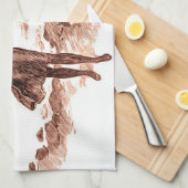 マーメイドビーチギブソンガールビクトリアンアンティーク キッチンタオル (四つ折り)