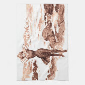 マーメイドビーチギブソンガールビクトリアンアンティーク キッチンタオル (縦)