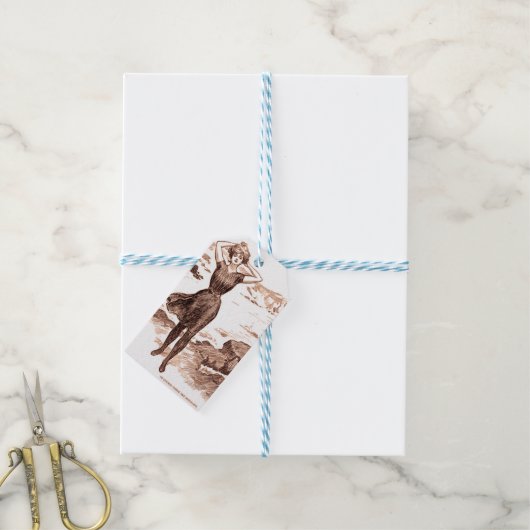 マーメイドビーチギブソンガールビクトリアンアンティーク ギフトタグ (より糸付き)