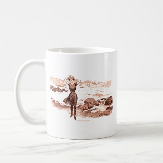 マーメイドビーチギブソンガールビクトリアンアンティーク コーヒーマグカップ (左)