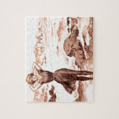 マーメイドビーチギブソンガールビクトリアンアンティーク ジグソーパズル (縦)