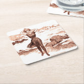 マーメイドビーチギブソンガールビクトリアンアンティーク スクエアペーパーコースター (アングル)