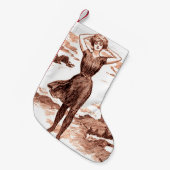 マーメイドビーチギブソンガールビクトリアンアンティーク スモールクリスマスストッキング (正面 (吊り時))