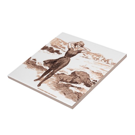 マーメイドビーチギブソンガールビクトリアンアンティーク タイル (側面)