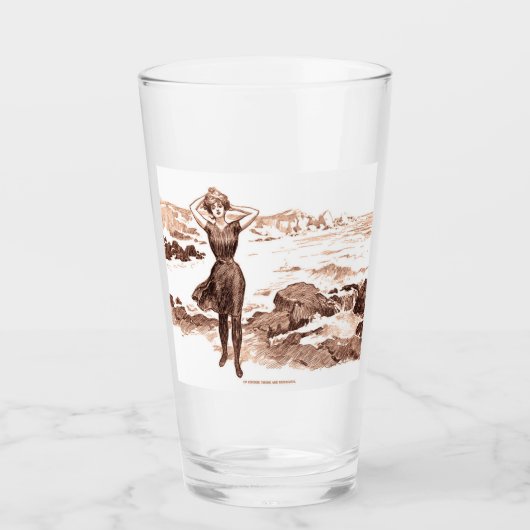 マーメイドビーチギブソンガールビクトリアンアンティーク タンブラーグラス (正面)