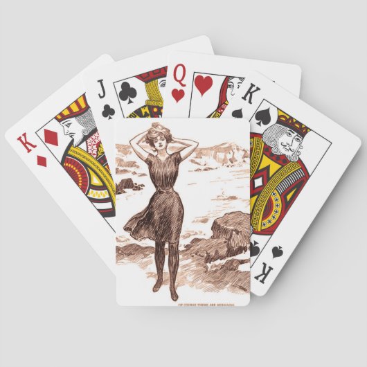 マーメイドビーチギブソンガールビクトリアンアンティーク トランプ (裏面)