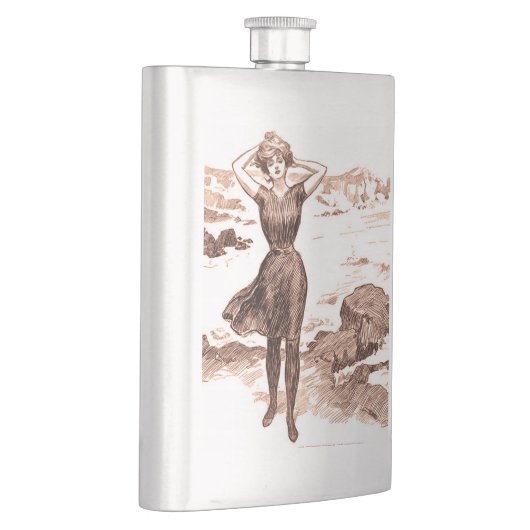 マーメイドビーチギブソンガールビクトリアンアンティーク フラスク (右)