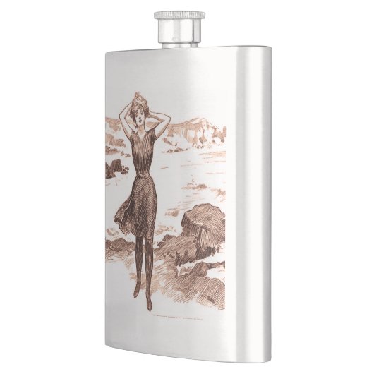 マーメイドビーチギブソンガールビクトリアンアンティーク フラスク (左)