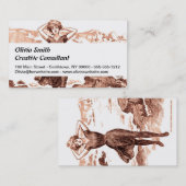 マーメイドビーチギブソンガールビクトリアンアンティーク 名刺 (正面/裏面)