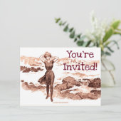 マーメイドビーチギブソンガールビクトリアンアンティーク 招待状 (スタンド正面)