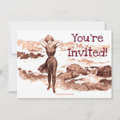 マーメイドビーチギブソンガールビクトリアンアンティーク 招待状 (正面)