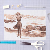 マーメイドビーチギブソンガールビクトリアンアンティーク 薄葉紙 (クラフト)