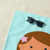 マーメイドビーチタオル|中肌、薄茶色の髪 ビーチタオル (インサイチュ)