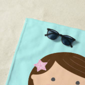 マーメイドビーチタオル|茶色の髪 ビーチタオル (インサイチュ)