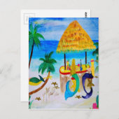 マーメイドビーチティキバーアート ポストカード (正面/裏面)