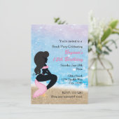 マーメイドビーチバニースパークルスイムパーティの招待状 招待状 (スタンド正面)