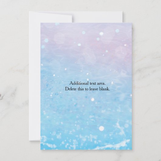 マーメイドビーチバニースパークルスイムパーティの招待状 招待状 (裏面)