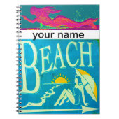 マーメイドビーチパーソナライズされた手帳 ノートブック (正面)