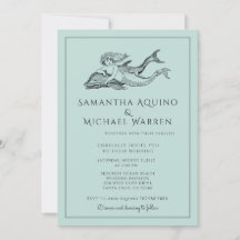 マーメイドビーチブルー結婚式招待状