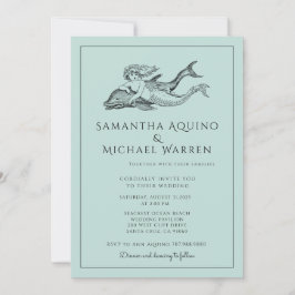 マーメイドビーチブルー結婚式招待状 招待状