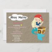 マーメイドピレートトレジャー狩り誕生日招待状 招待状 (正面)