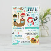 マーメイドピレート兄弟姉妹ボーイガール招待状 招待状 (スタンド正面)