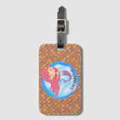 マーメイドピンクの荷物タグ ラゲッジタグ (正面縦)