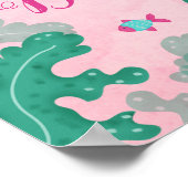 マーメイドピンクアンダーザシー誕生日 ポスター (角)