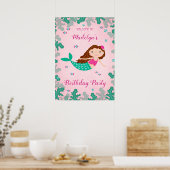 マーメイドピンクアンダーザシー誕生日 ポスター (キッチン)