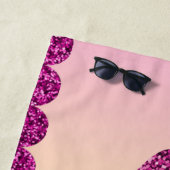 マーメイドピンクグリッター ビーチタオル (インサイチュ)