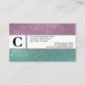 マーメイドピンクグリーンスパークリーグリッター グラデーション ロイヤリティカード (裏面)
