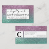 マーメイドピンクグリーンスパークリーグリッター グラデーション ロイヤリティカード (正面/裏面)