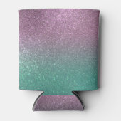 マーメイドピンクグリーンスパークリーグリッター グラデーション 缶クーラー (正面)