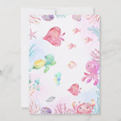 マーメイドピンクパープルアンダーザシー誕生日 招待状 (裏面)