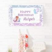 マーメイドピンクパープルザシー誕生日 横断幕 (インサイチュ)