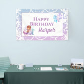 マーメイドピンクパープルザシー誕生日 横断幕 (トレードショー)