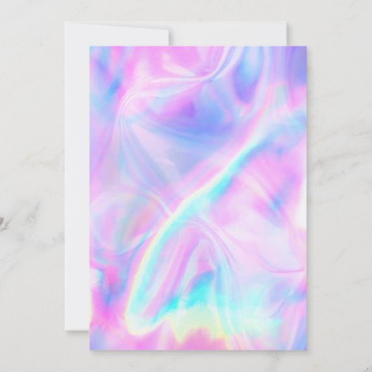 マーメイドピンクパープルダイブインエイト誕生日 招待状 (裏面)